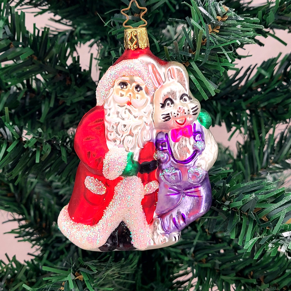 Merck Inge-Glas Old World Christmas Believing In Each Other Ornament 4176 Santa
